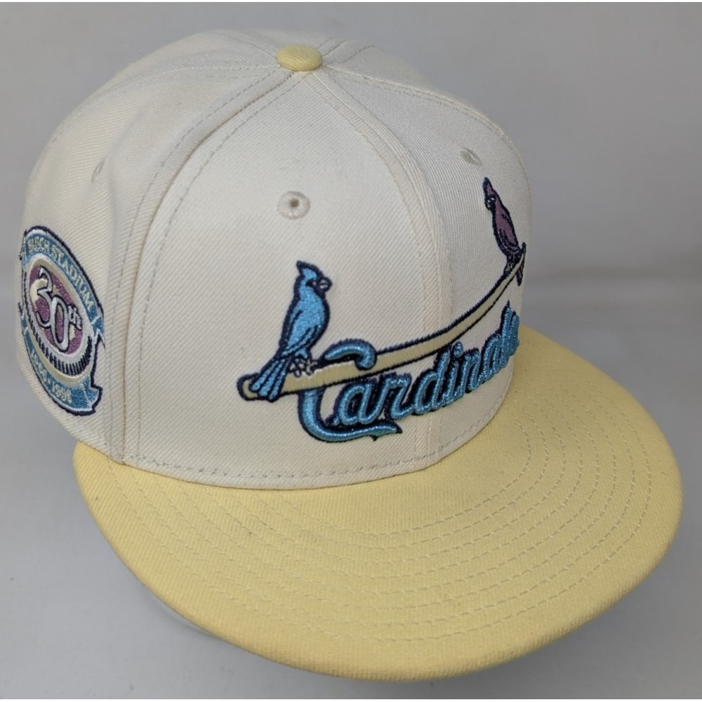 St Louis Cardinals Fitted Hat Club 7 5/8 Busch Stadium 30th 1996 New Era 59Fifty